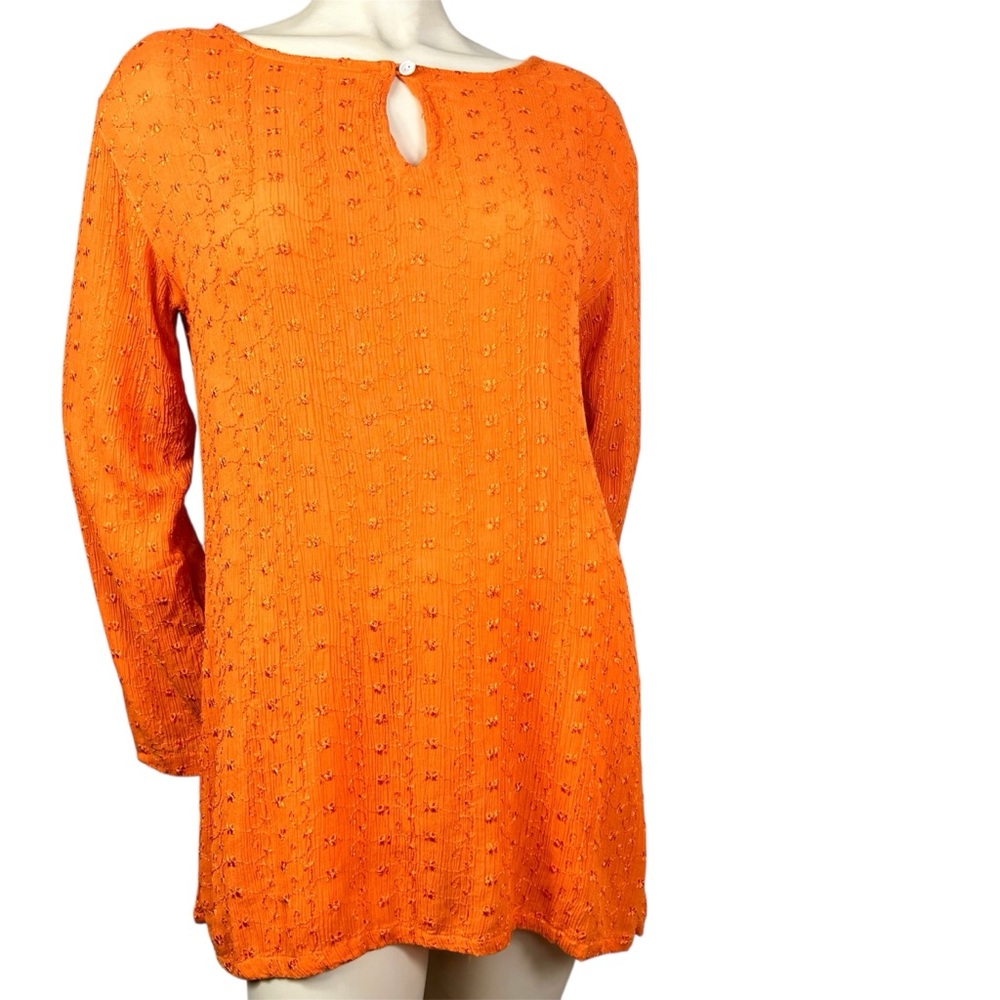 Indiska Small Women’s Orange Beachwear Tunic Relaxed Fit Lightweight Viscose